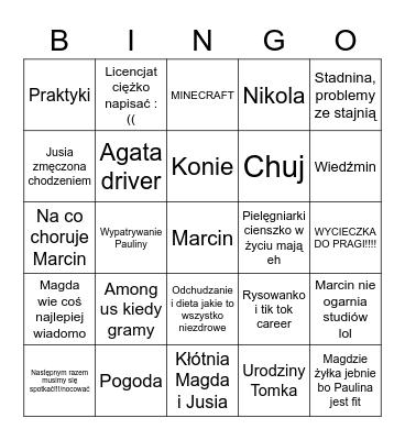 Magda Bingo Card