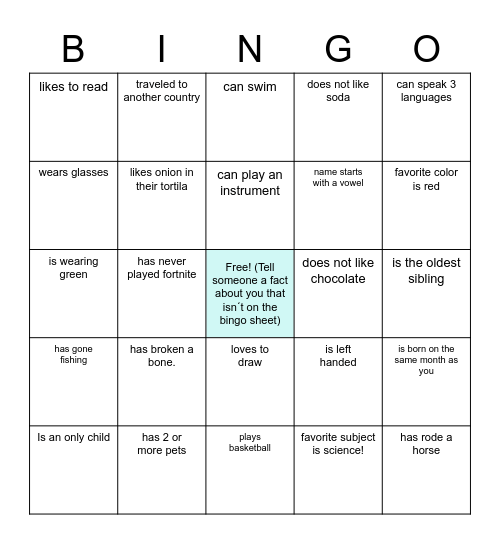 Find Someone Who....  by Ms. Fonseca Bingo Card