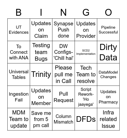 FunZoom Bingo Card