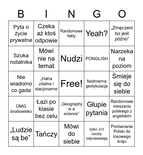 GAJDA Bingo Card