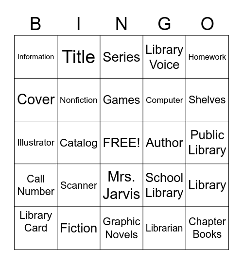 LIBRARY - School #355 Bingo Card