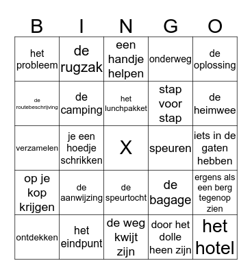 thema 8 Op reis Bingo Card