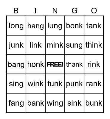 Glued Sounds BINGO Card
