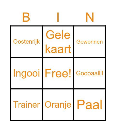 EK BINGO Card
