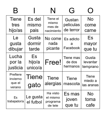 Loteria Humano Bingo Card