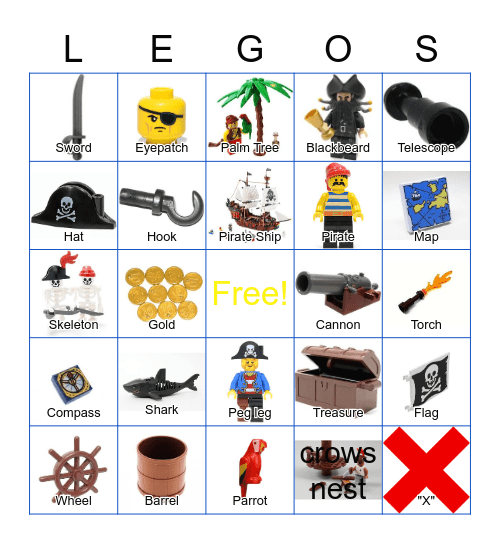 𝙿𝚒𝚛𝚊𝚝𝚎 𝙻𝚎𝚐𝚘 𝙱𝚒𝚗𝚐𝚘 Bingo Card