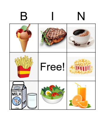 Food and Drink - Bingo! Bingo Card