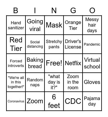 COVID BINGO Card