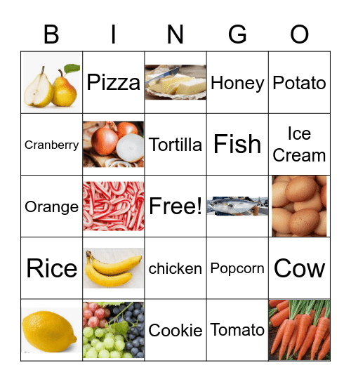 Food Riddles Bingo Card