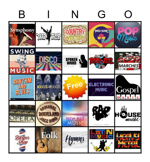 Music Bingo Card