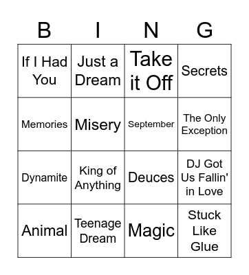Now 36 Bingo Card