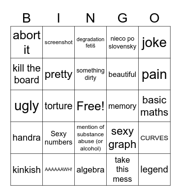 Mr Tomingo Bingo Card