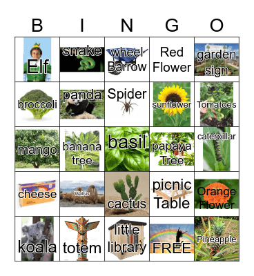 Garden Bingo Card