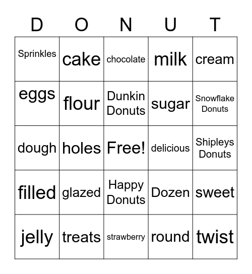 DONUT BINGO Card