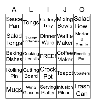 ALISON & NICHOLAS Bingo Card