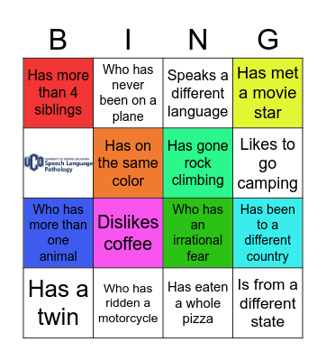 New Friend Scavenger Hunt Bingo Card