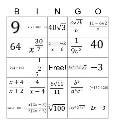 SPRING FINAL Bingo Card