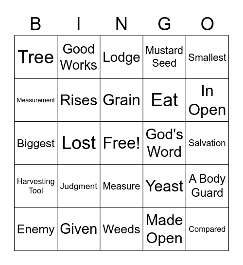 Weeds, Lamp, Growing, Mustard, Yeast Bingo Card