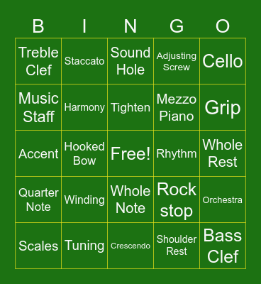 MS Orchestra BINGO Card