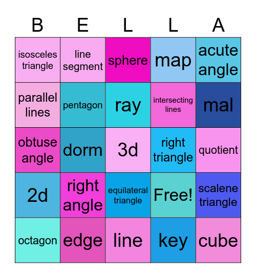 Room 25 Isabella Bingo Card