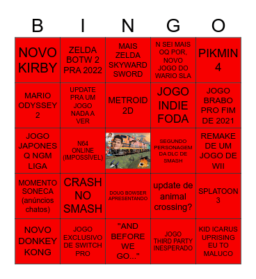 NINTENDO NA E3 DIA 15 DE JUNHO!!!!! Bingo Card