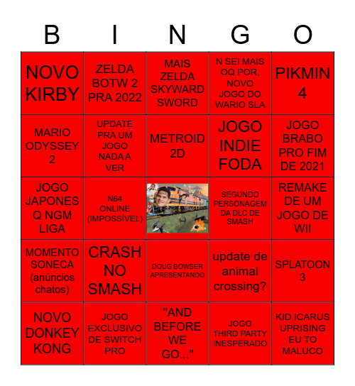 NINTENDO NA E3 DIA 15 DE JUNHO!!!!! Bingo Card