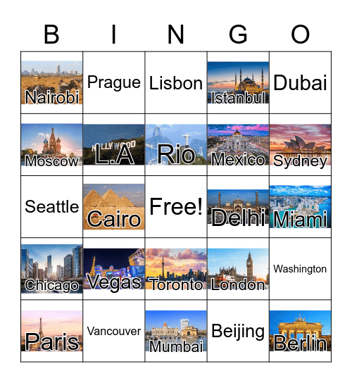 Cities around the world BINGO Card