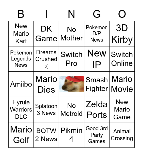 Gaming Bingo Card