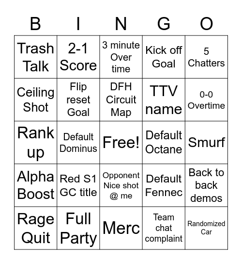 Comp 3v3 Bingo Card