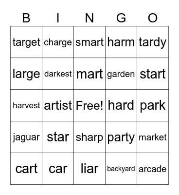 -ar Bingo Card