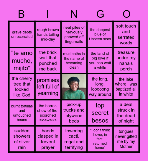 RUDY: I Am From Bingo Card