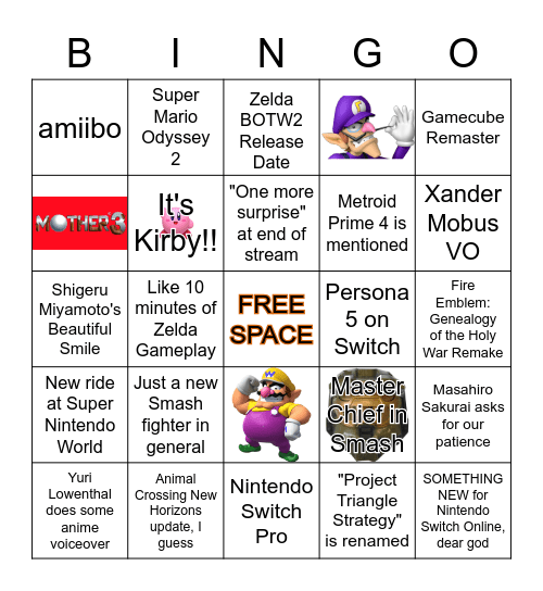 NINTENDO E3 BINGO 2021 Bingo Card
