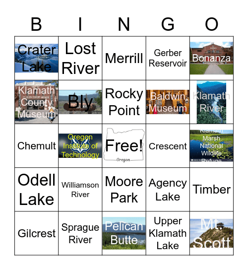 Klamath County Bingo Card