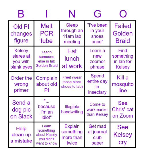 Nick Bingo Card