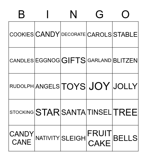 Rusty's Riders Christmas Bingo Card