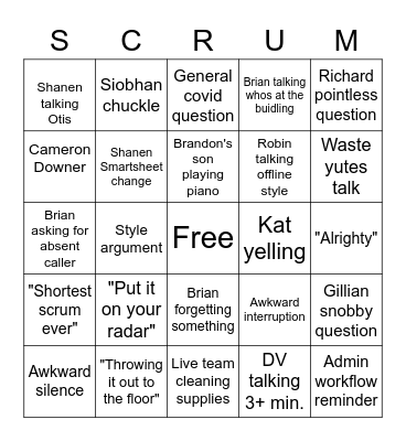 Scrum Bingo Card
