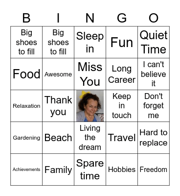 Maria's Retirement BINGO! Bingo Card