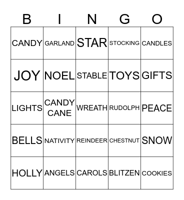 Rusty's Riders Christmas Bingo Card