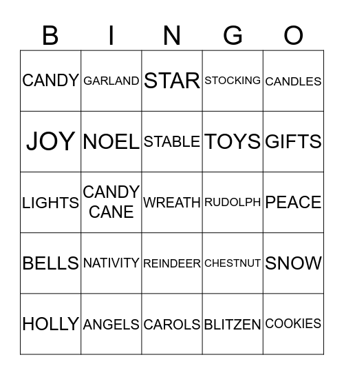 Rusty's Riders Christmas Bingo Card