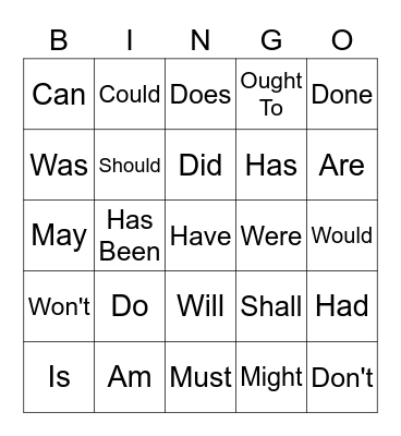 It's Auxiliary Time! Bingo Card