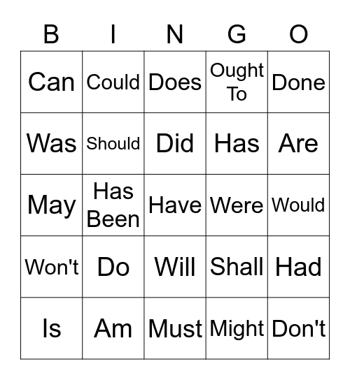 It's Auxiliary Time! Bingo Card