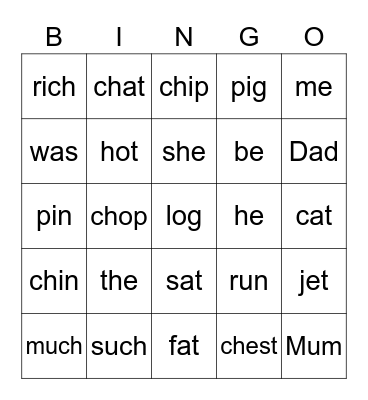 Bingo Group 1 Bingo Card