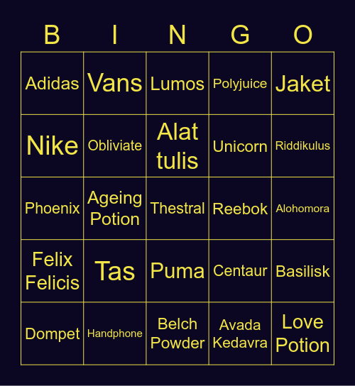 Gerangga's Bingo Card