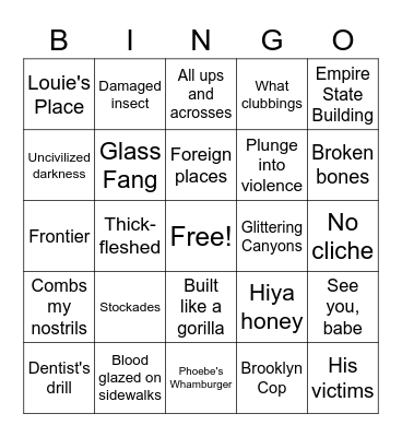 Norman MacCaig Bingo Card