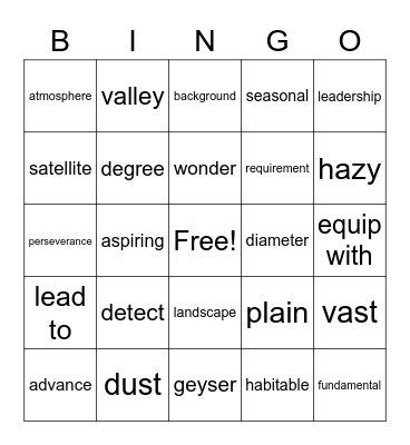 UNIT 6 - New Frontiers Bingo Card
