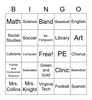 Grubbs: Salem Middle Bingo Card