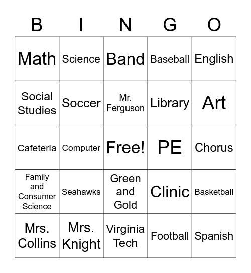 Grubbs: Salem Middle Bingo Card