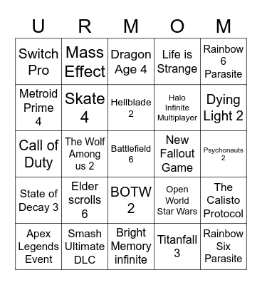 Brax Bingo Sheet Bingo Card