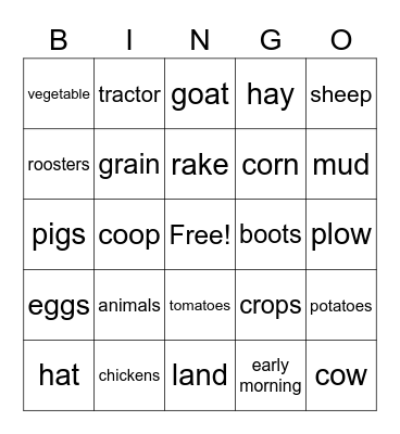 FARMING Bingo Card