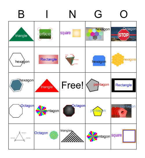 Shape Bingo Card